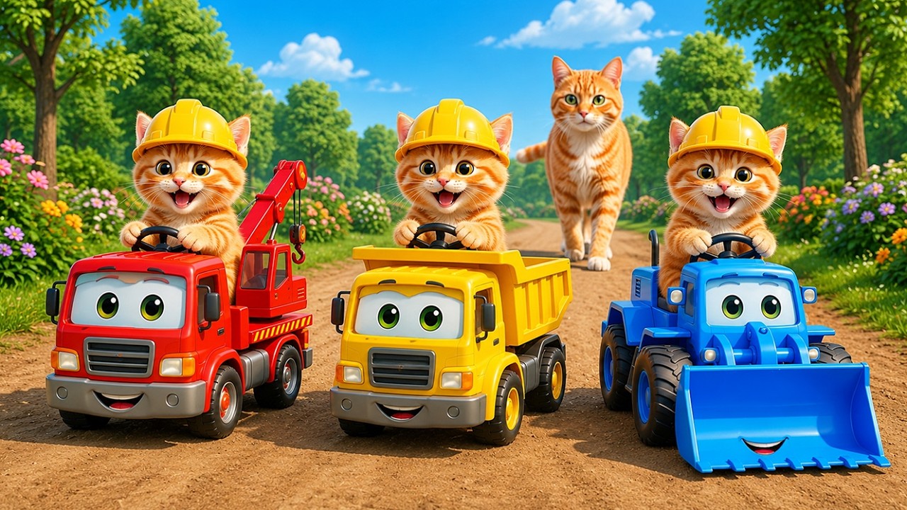 Live 🔴Mama Cat And Kitten Drive Dinosaur Bike✨Funny Cat | Kucing 🌻 Cat Videos 😿 Cute Cat | Meow Meow